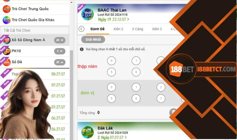 {18} Tại BACC Thai, bạn có thể tham gia với 9 hình thức cược khác nhau.