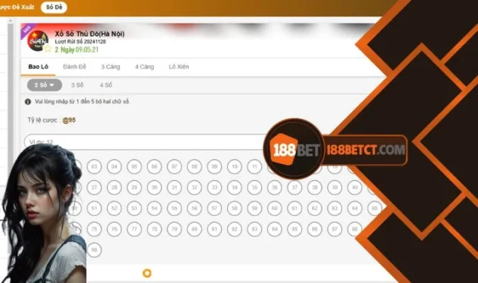 Bao lô 188Bet có tỷ lệ cược hấp dẫn, tham gia ngay hôm nay để không bỏ lỡ nhé!